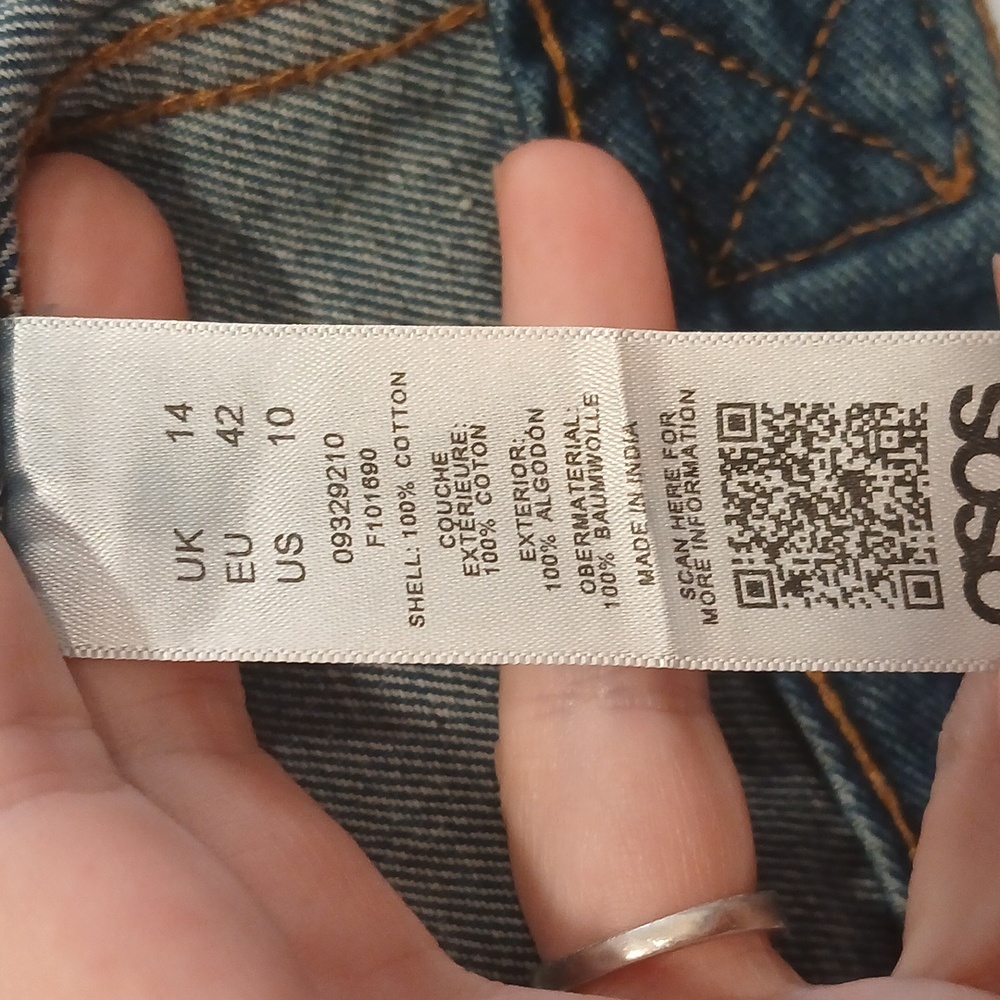 Asos Oversized Denim Jean Jacket Size US 10 - Picture 3 of 4